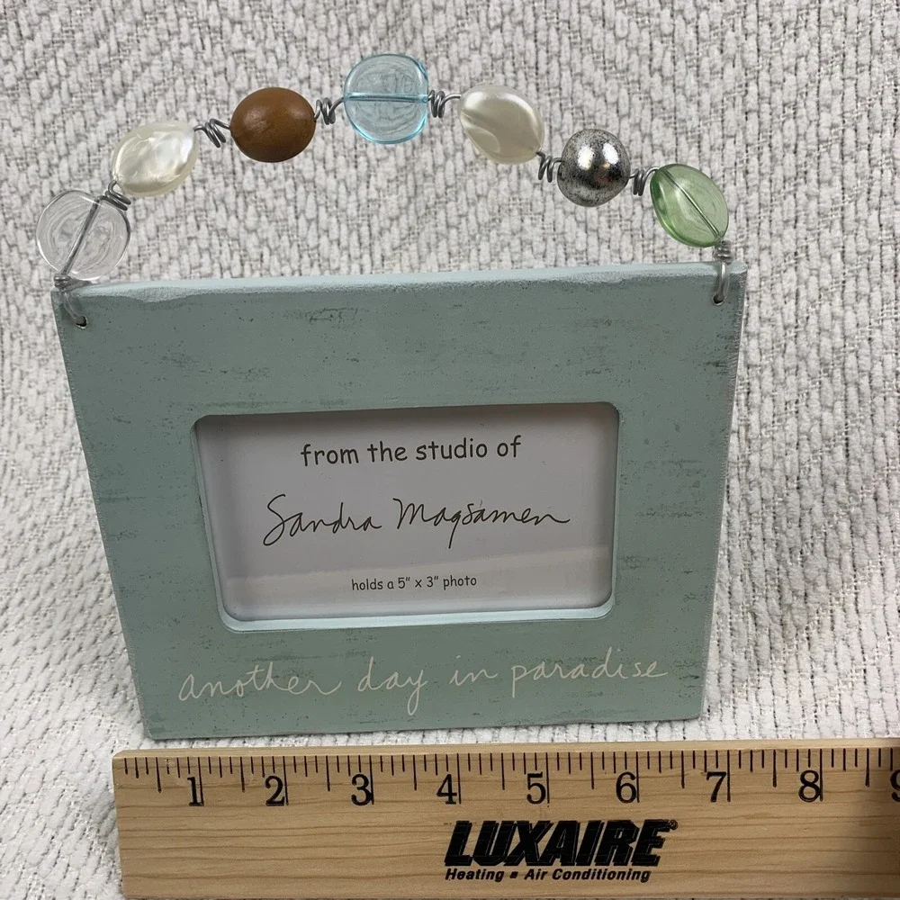 Sandra Magsamen Picture Photo Frame Beach House Decor Sea‎ Glass Look 3 x 5